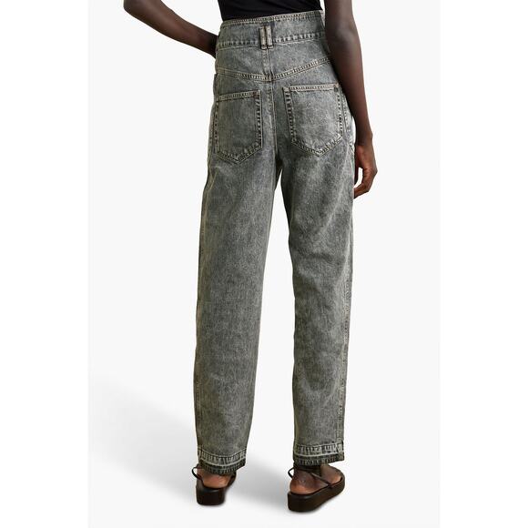 NWT Isabel Marant Tess Faded Boyfriend Jeans Grey High Rise Straight FR 38 US 6 - Picture 3 of 14